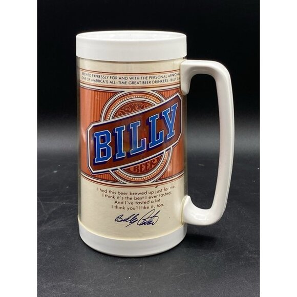 THERMO-SERV Billy Beer Mug Billy Carter Plastic Mug Made In USA 6 1/2" - Picture 1 of 9